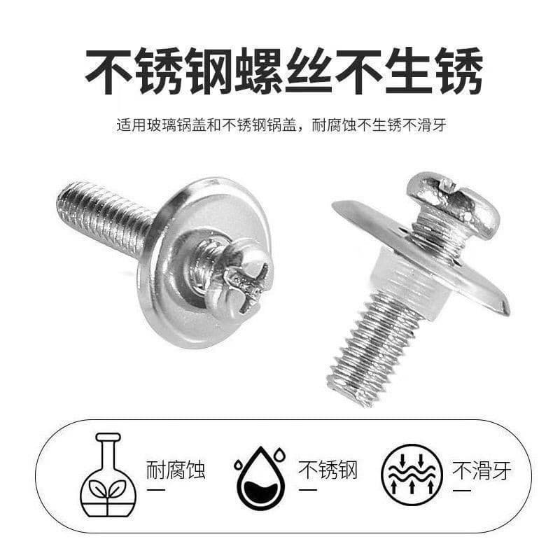 [Apenas alça para tampa de panela] Alça de tampa de panela tipo Universal Wok Tampa de parafuso de vapor de aço inoxidáv