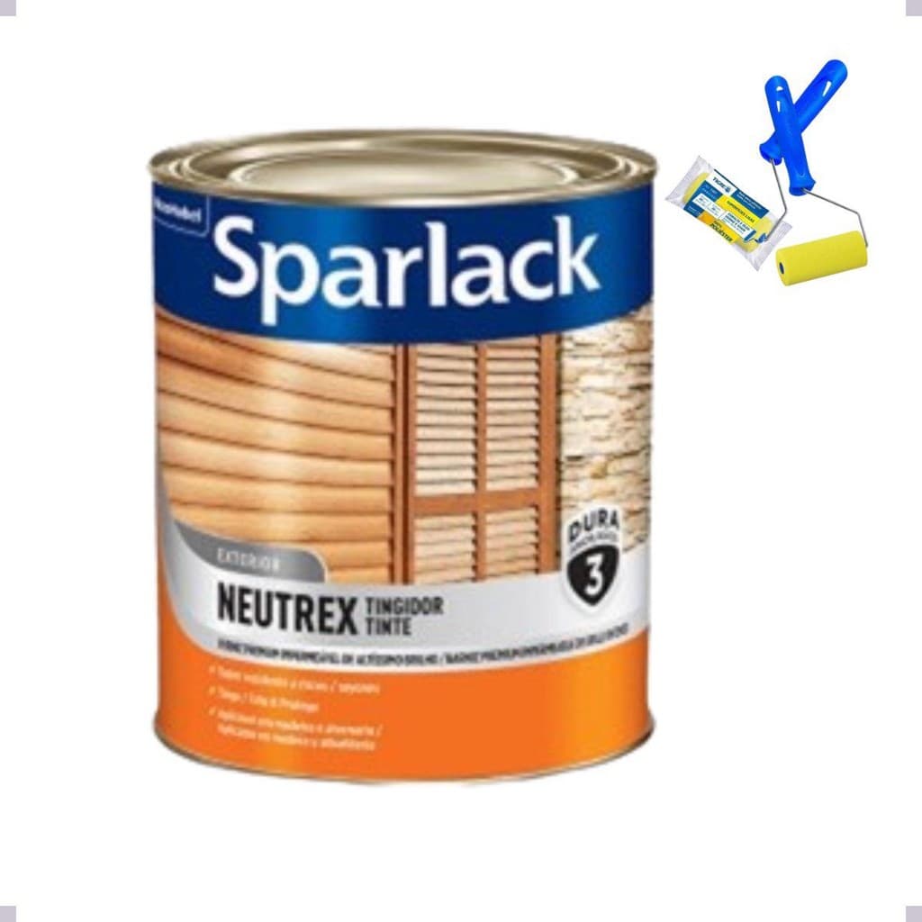 Verniz Tingidor Neutrex Castanho Avermelhado 3,6L + Rolinho De Espuma 9cm