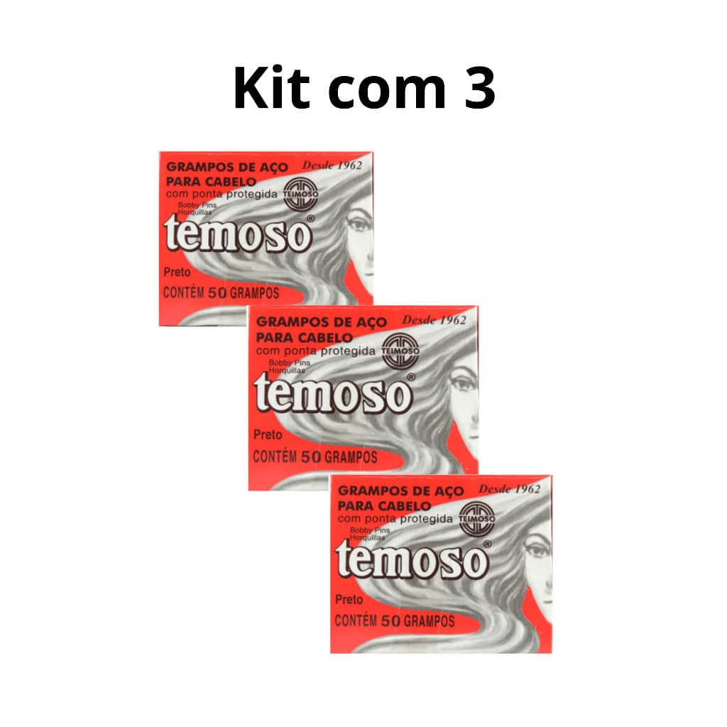 Kit  3 caixas com 50 grampos n5 preto teimoso Teimoso