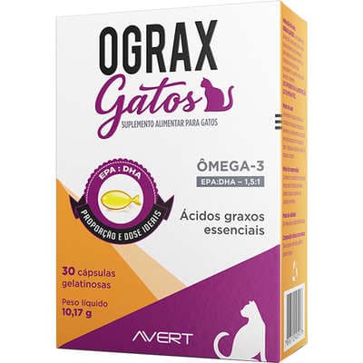 Ograx Gatos Suplemento Alimentar Avert 30 cápsulas