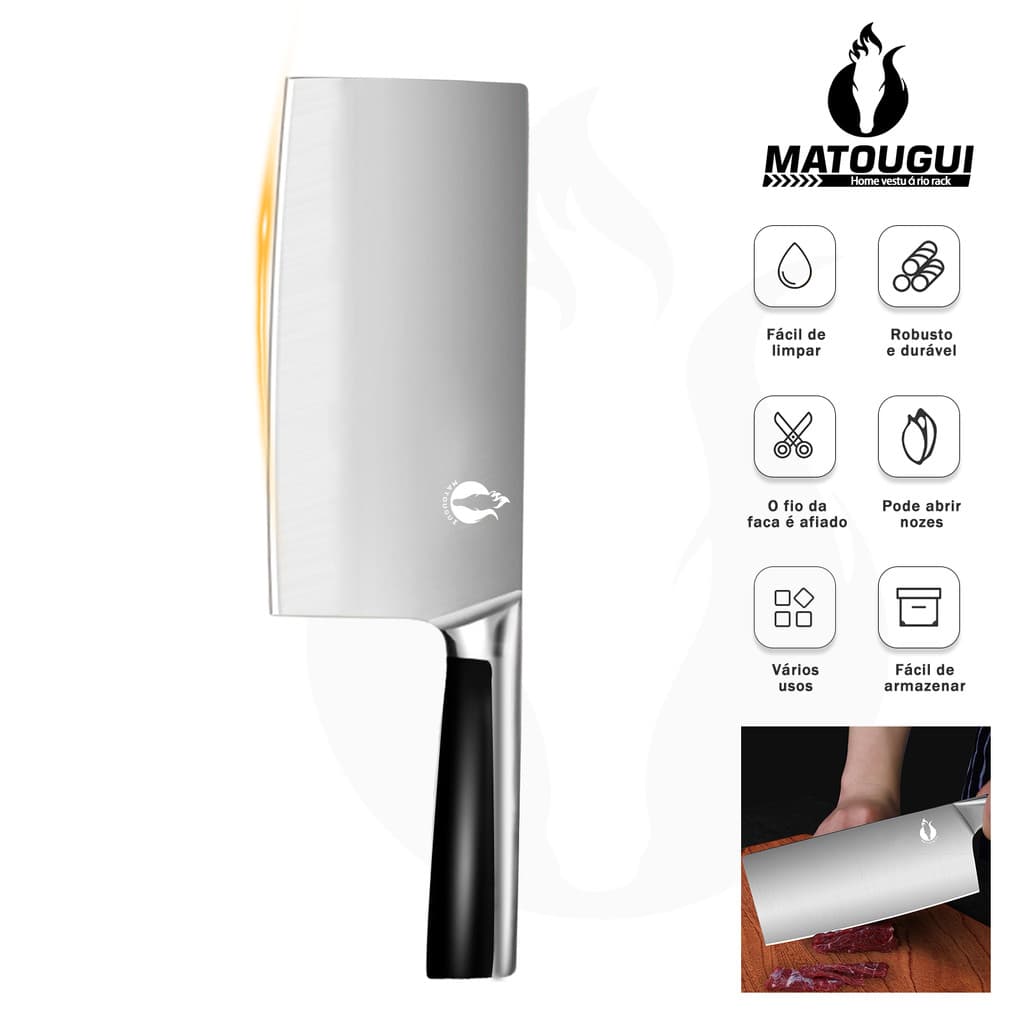 [Matougui]Faca De Carne De Aço Inoxidável Sem Furos