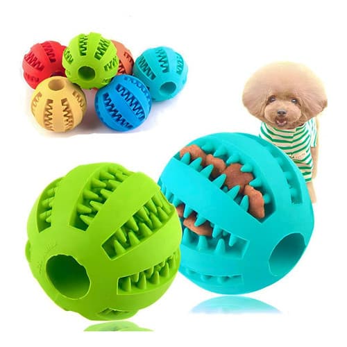 Brinquedo interativo para cachorro cães pequeno porte e filhotes Bola Bolinha Silicone Petisco 5 cm