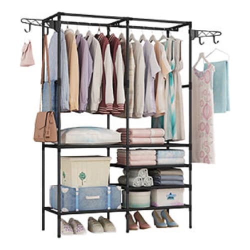 Arara Closet C/sapateira Cabideiro Em Prateleiras Preto