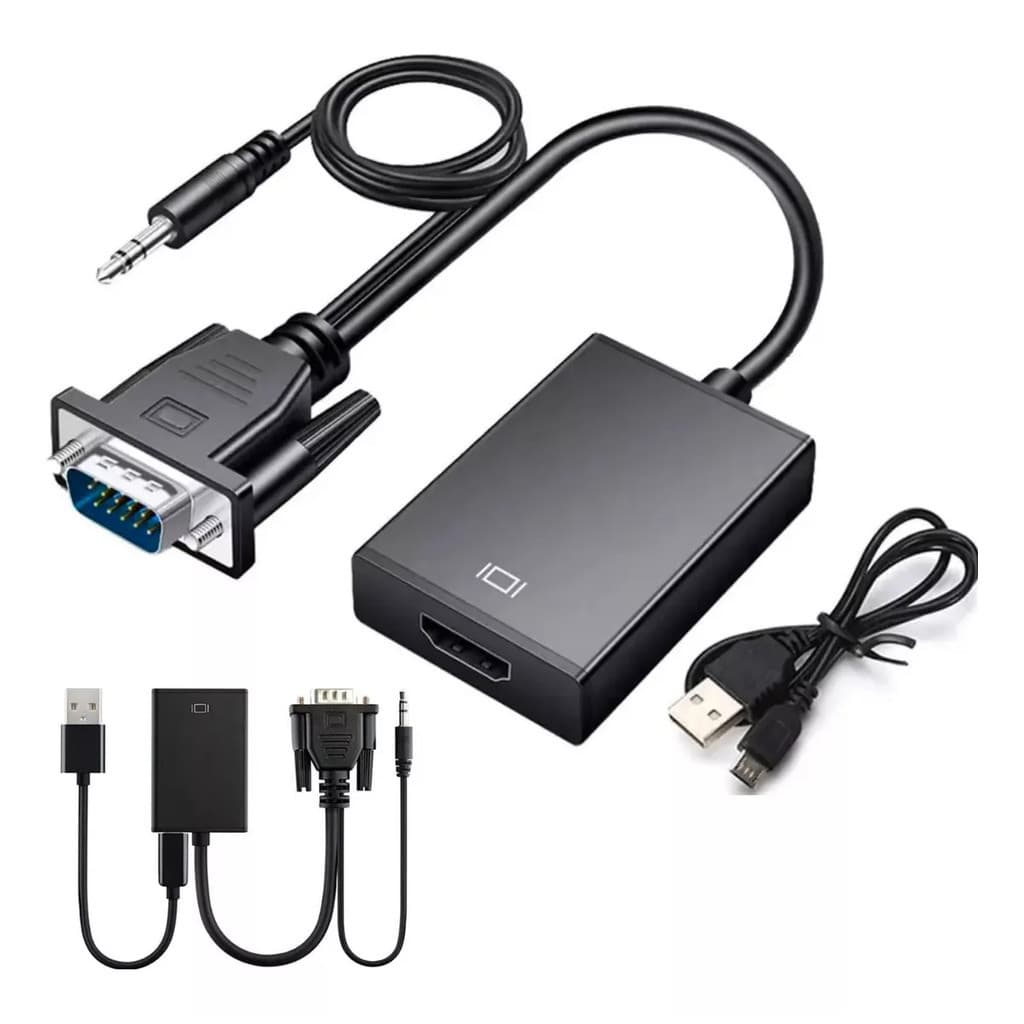 Cabo Conversor HDMI Para VGA FY-550 Com Áudio Integrado Pc Tv Notebook Monitor Casa Digital