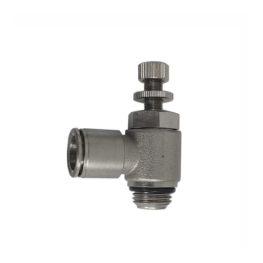 Conexão Pneumática Regulador De Fluxo 10mm x 1/4 Em Metal
