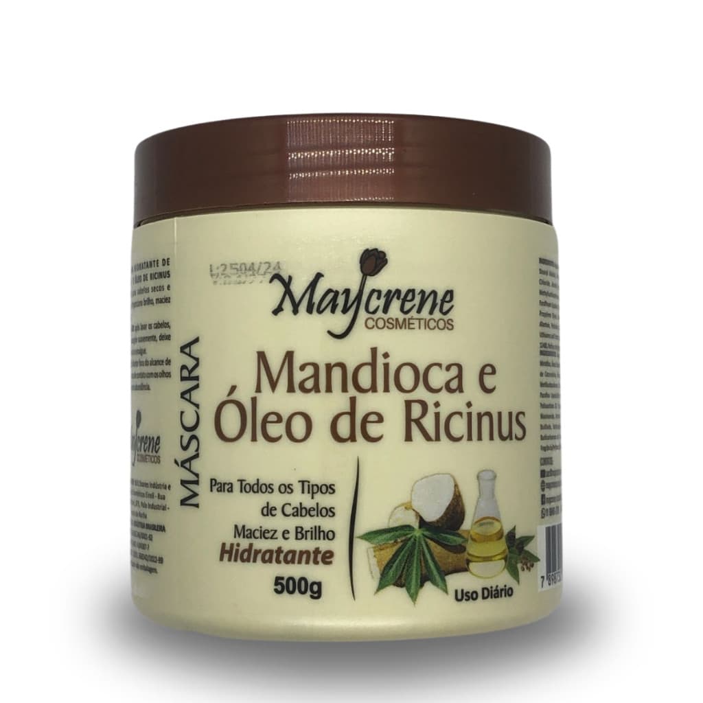 Máscara de Tratamento Profissional Mandioca e Óleo de Ricinus 500g Maycrene