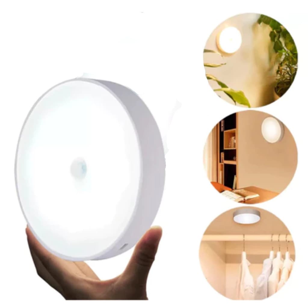 Luminária LED Recarregável Sem Fio com Sensor de Presença e Luz Bicolor – Uso Inteligente