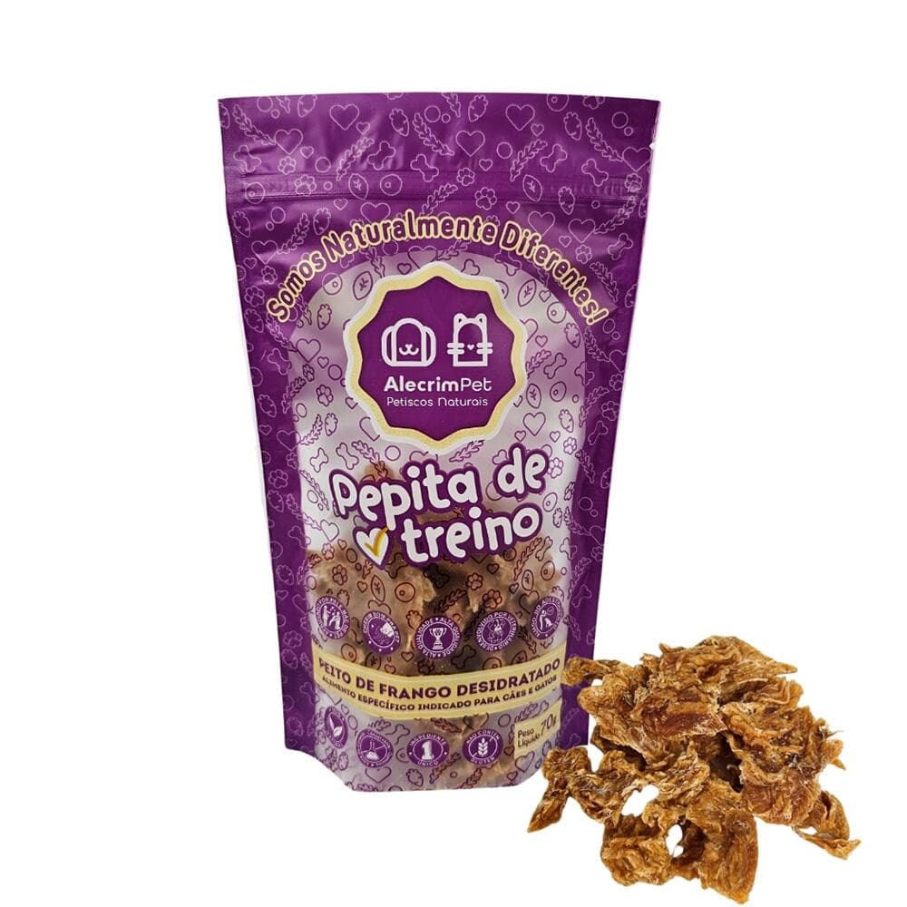 Pepita de Treino Peito de Frango Petisco Natural para Cães e Gatos 70gr - Alecrim Pet