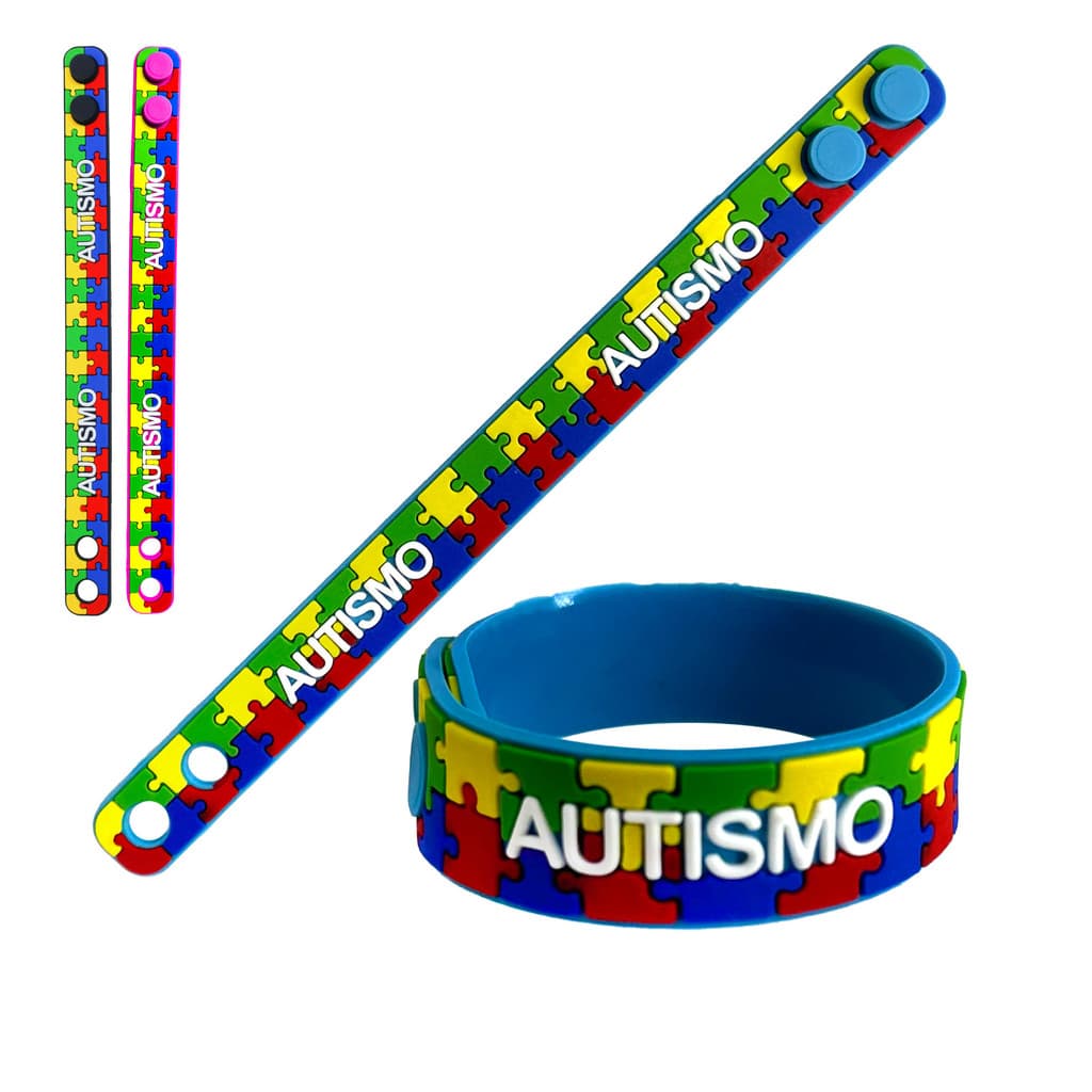 Pulseira Ajustável P/ Autista Autismo De Quebra Cabeça