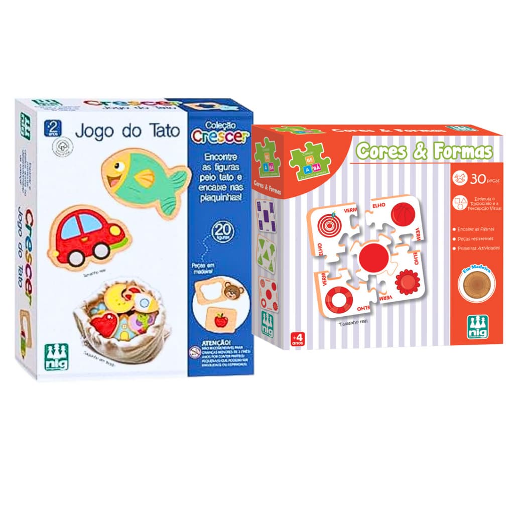 Kit Brinquedo Pedagogico Jogo Do Tato Sensorial E Jogo Educativo 2 Anos Cores E Formas Nig Brinquedos