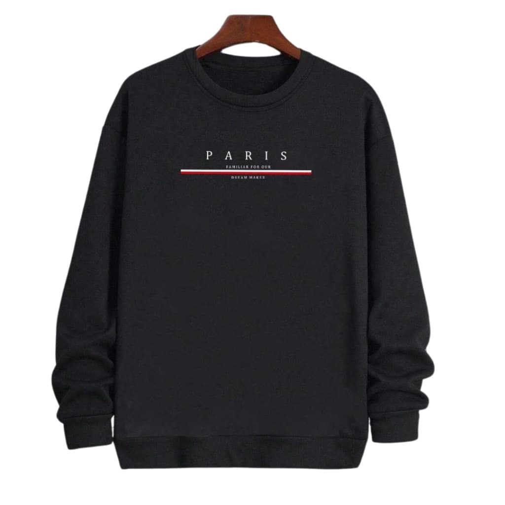 Blusa de Frio Moletom Gola Redonda com Estampa Paris