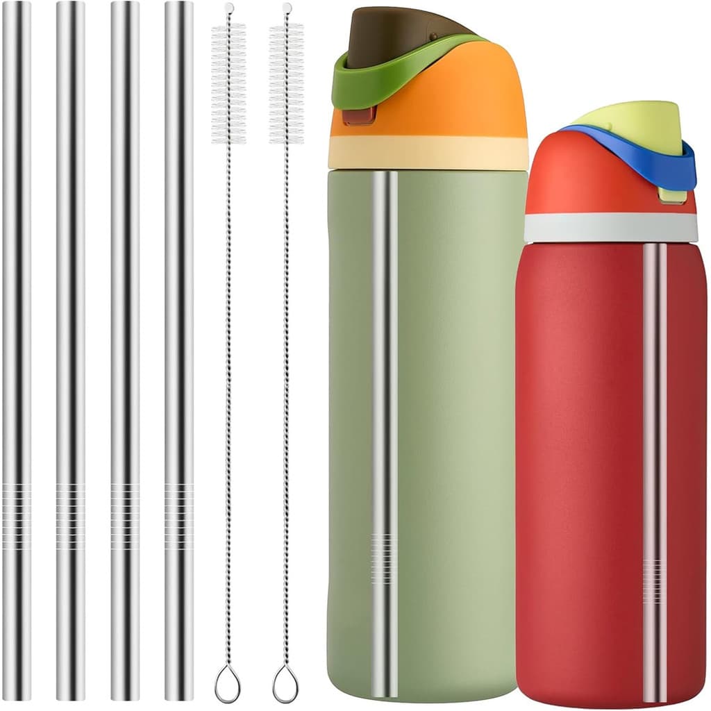 Substituição De Canudo De Metal Para Garrafa De Água Owala Acessórios De 24 Onças E 32 , Com 2 Limpadores , Canudos De A