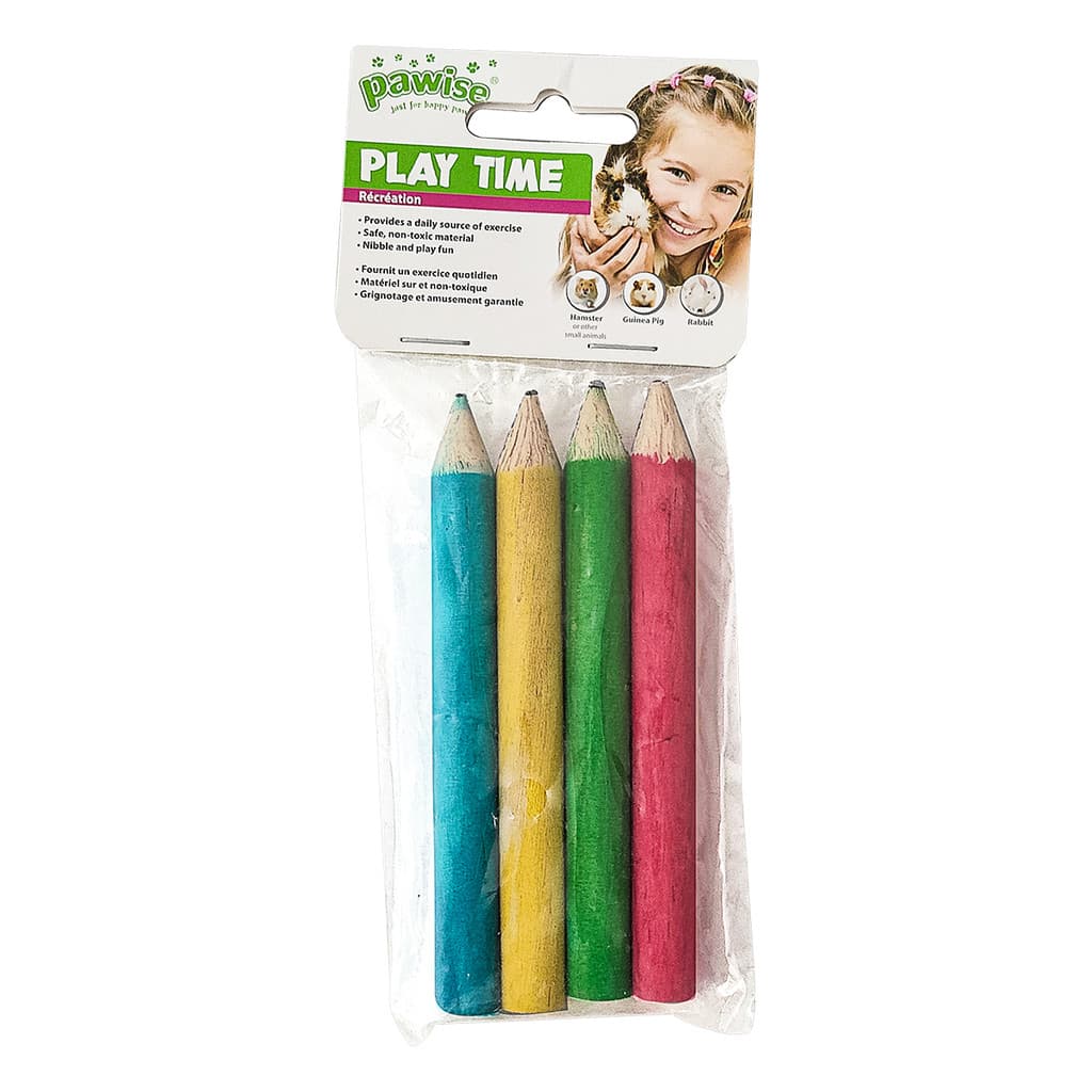 Brinquedo de Madeira Pawise para Roedores – Kit com 4  Peças, Estimula o Instinto Natural