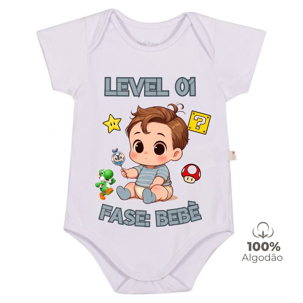 Body Infantil Bebê Gamer Macacão Confortável 100 Algodão