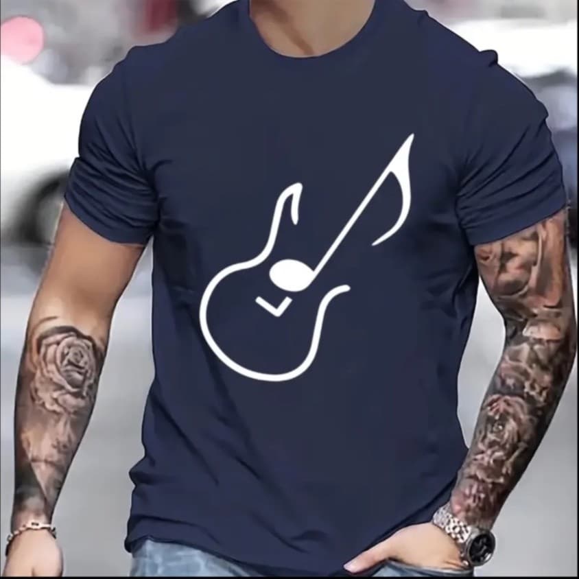 Camiseta Masculina Camiseta Estampa Musical Slim Lançamento