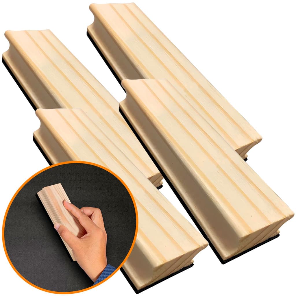 Kit 4 Apagador De Madeira Para Lousa Quadro Giz Escolar Profissional 13cm Stalo
