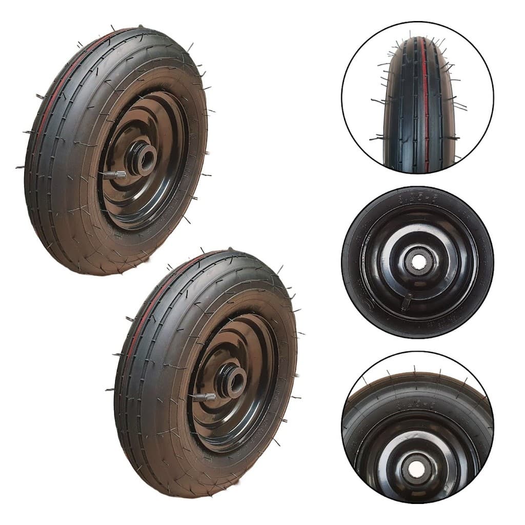 Kit 2 Rodas 3.25-6 Completa Aro 6 Industrial Rolamento 7/8 Reforçada Alta Durabilidade Resistente