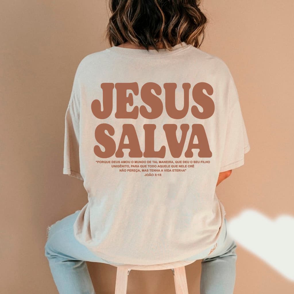 Camiseta Unissex Algodão Gospel Cristã Jesus Salva