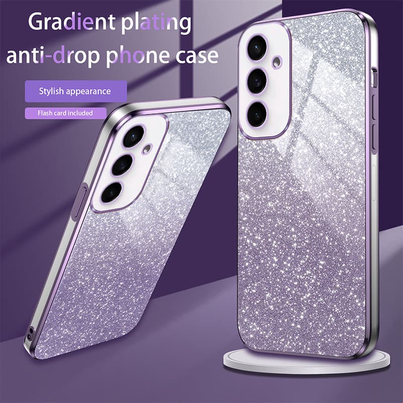 Capa De Silicone Macio Revestida De Luxo Para Samsung Galaxy S25 Ultra S25 Plus S24 FE A06 A16 A26 A36 A56 A5G Lantejoul