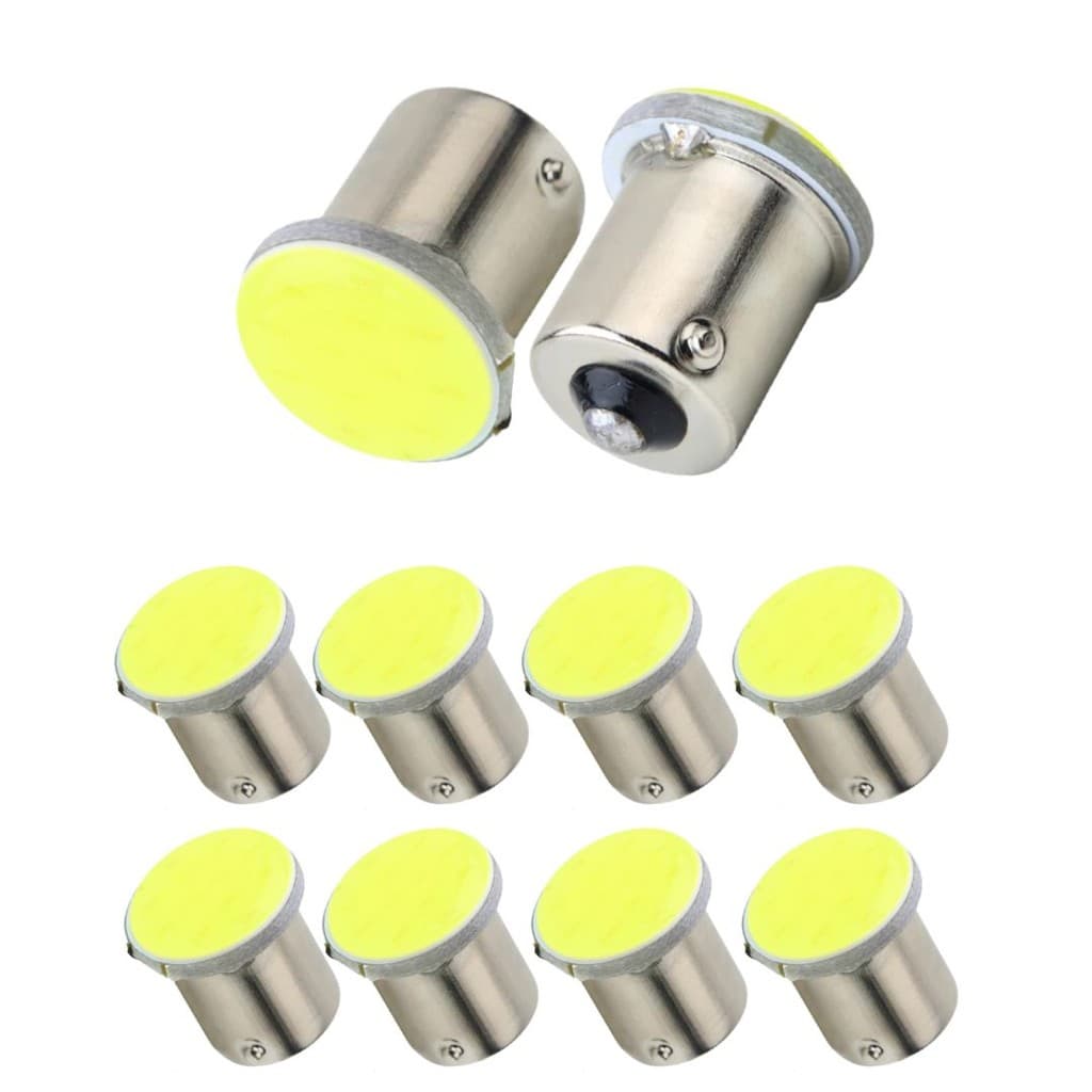 KIT 10 LAMPADA COB LED BA15S 1 POLO P21W 1156 1141 BRANCO 12V