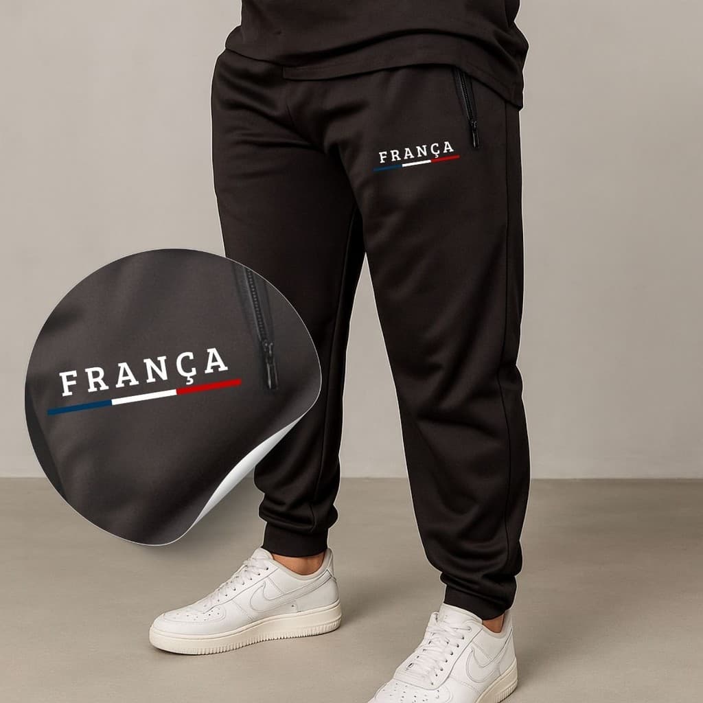 Calça  JOGGER De Inverno FRANÇA Adulta Chipa Masculino Flanelada Frio  JOGGER Homem bolso Chipa