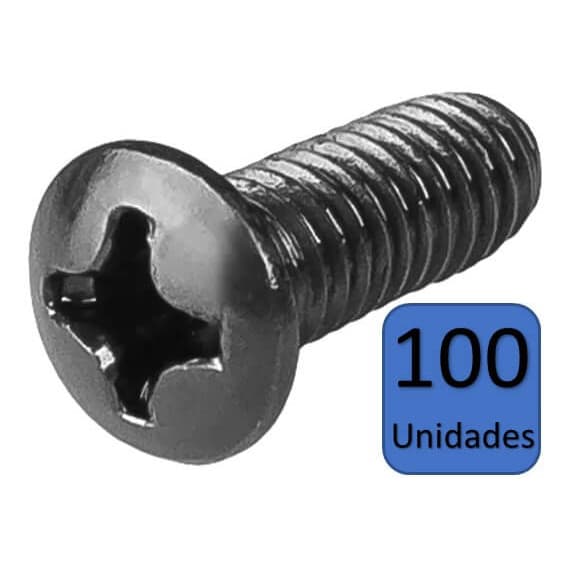 100 Parafusos Soberbo Pequeno 4,2 x 13mm Preto