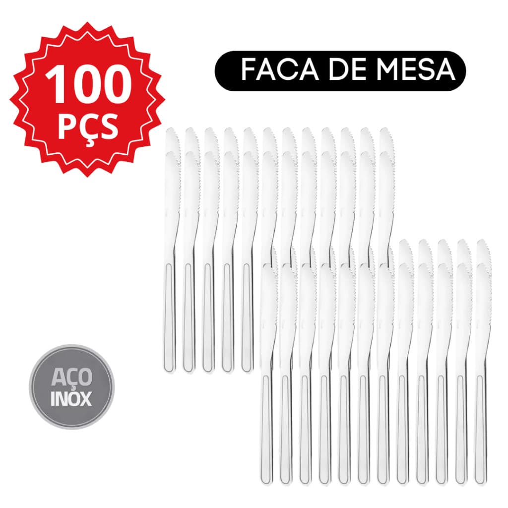 Faca Aço Inox Jogo 100 peças