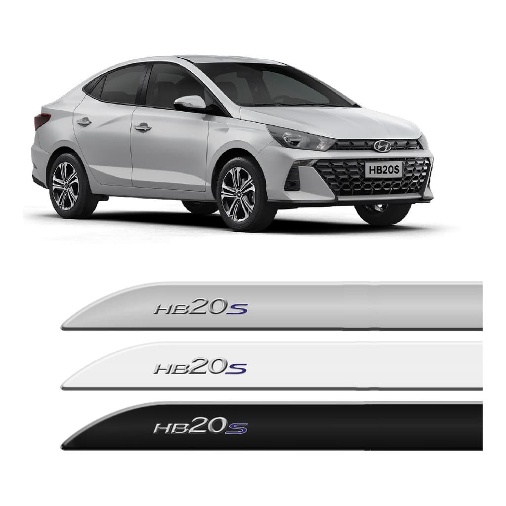 Friso Lateral Porta New Hb20s Cor Original Grafia Cromada