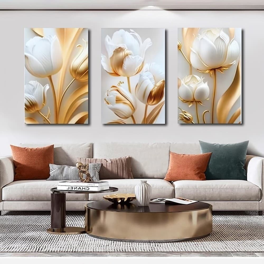 Quadros Decorativos Colorful Impressão de flores Planta Decoração de parede de quarto de sala de estar