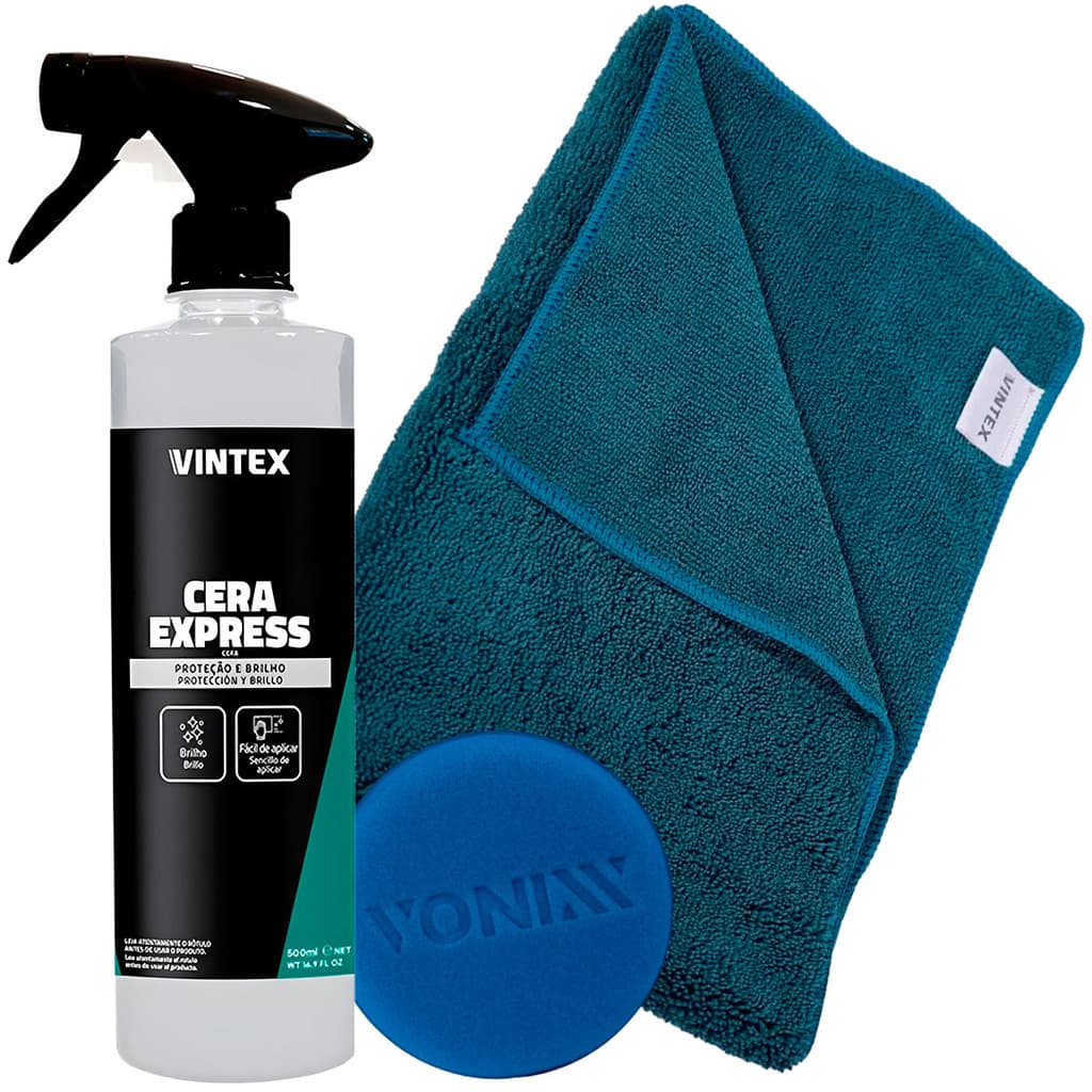 Cera Express Líquida Spray Carnaúba Proteção E Brilho Silicone Com Toalha Microfibra Secagem Pano
