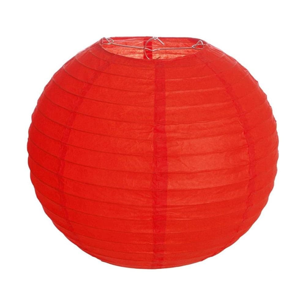 Luminária Oriental Vermelha Lisa - 40 cm