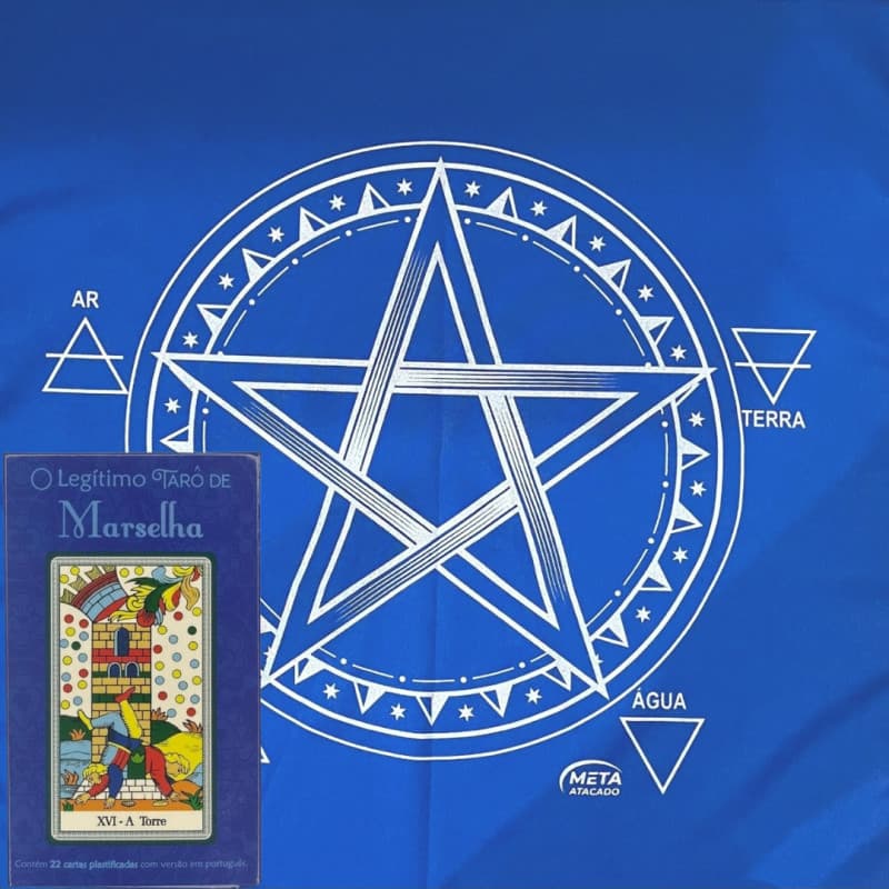 Kit O Legítimo Tarô Marselha 22 Cartas Plastific  + Toalha