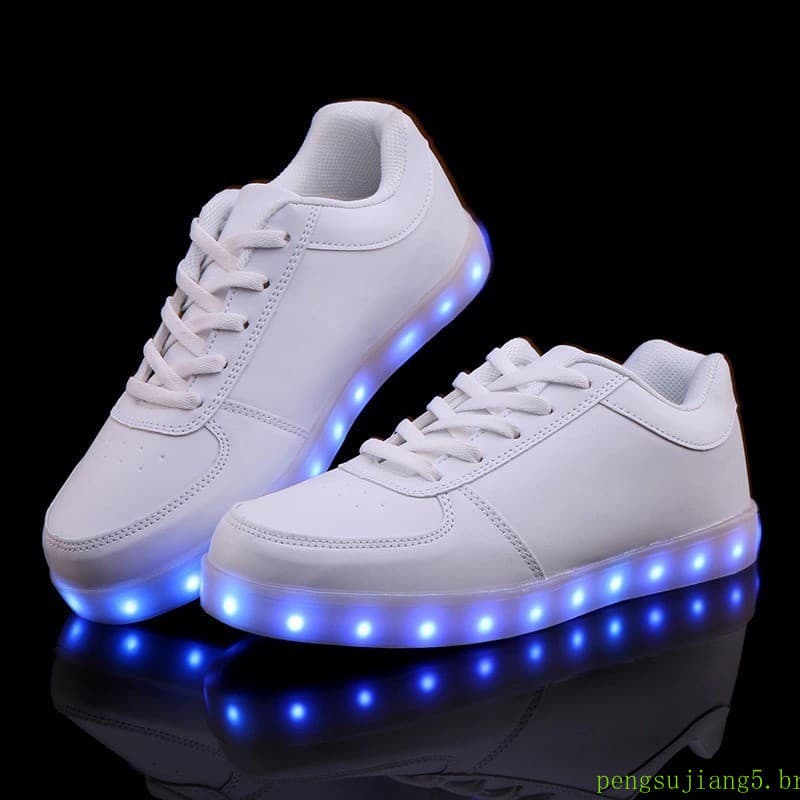2023 Tênis Unisex Glitter Light Up USB LED Recarregável Colorido 568 bb