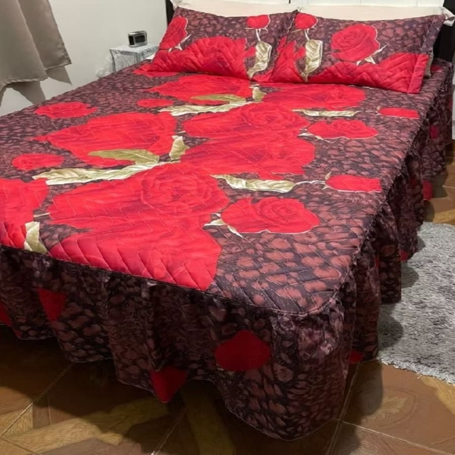 COLCHA CASAL BOX ESTAMPAS VARIADAS 3 PEÇAS