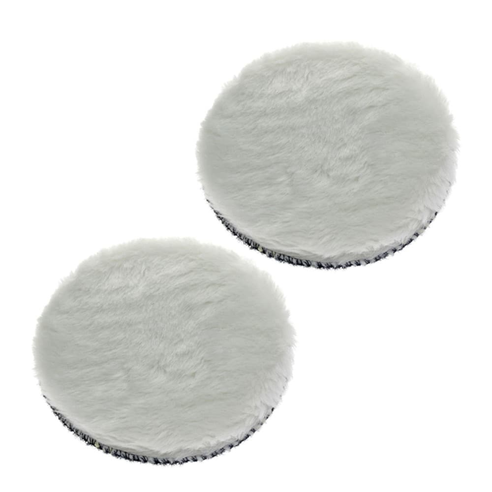 2x Boinas Polimento Lã Branca Tamanho 6 Polegadas