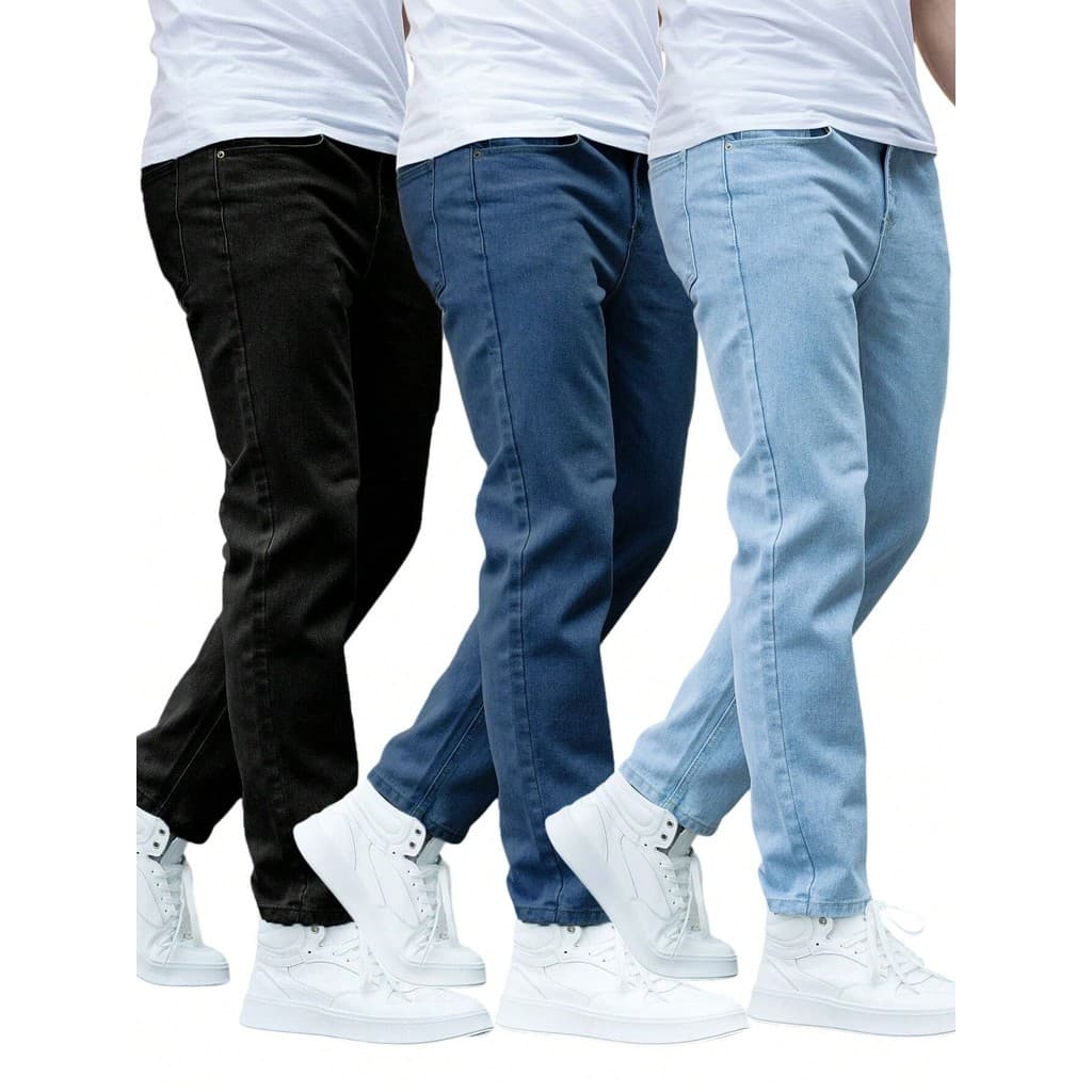 KIT 3 Calça Jeans Masculina Premium Skinny Tradicional Basico com Lycra