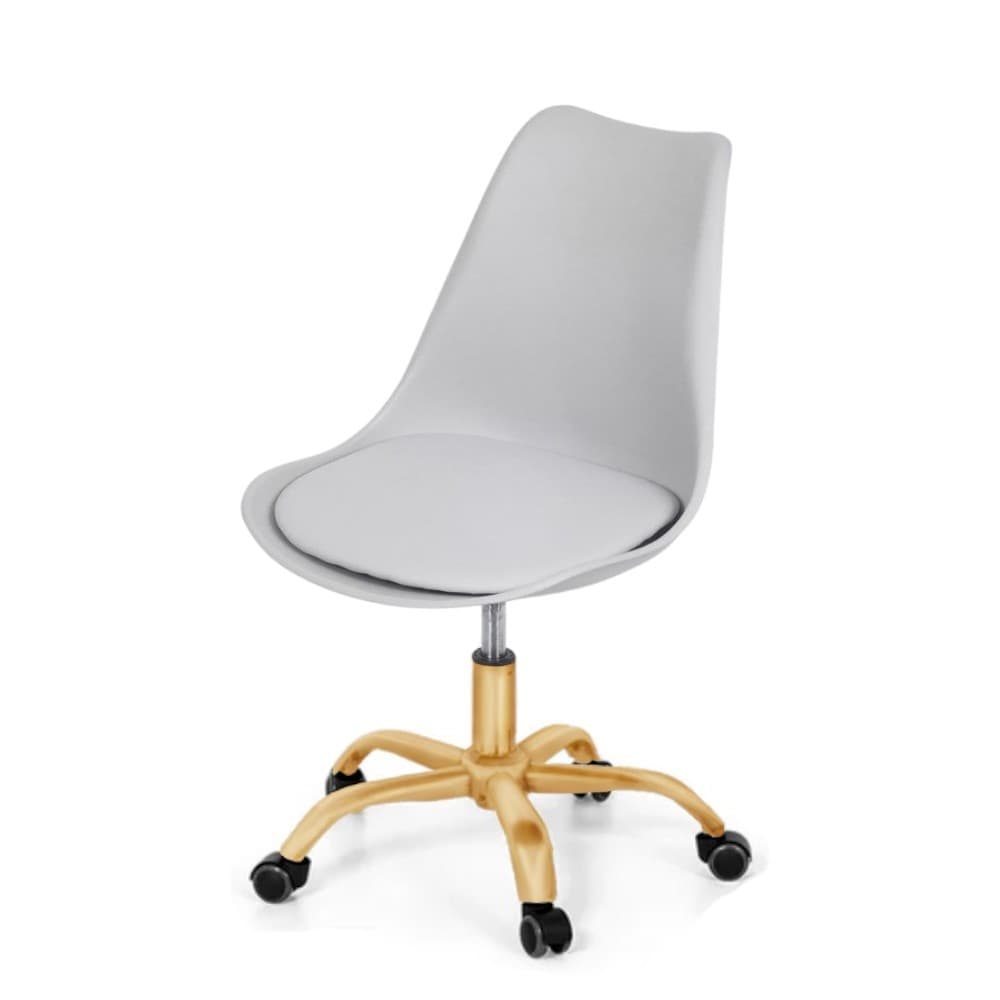 Cadeira Joly Eiffel Rodizio Cinza - Dourado Matte