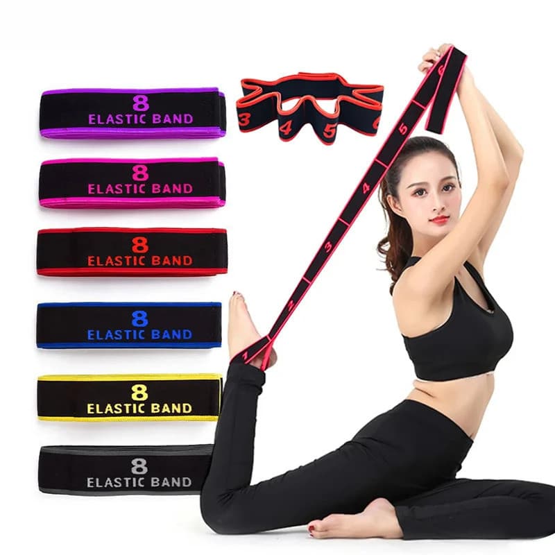 Cinto Elástico De Ioga Estilo Dança De 8 Seções , Faixa Elástica De Tensão De Fitness De Pilates De Resistência Latina D