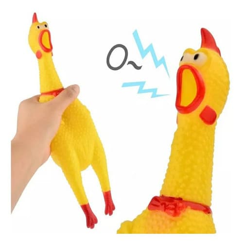 Brinquedo pet Brinquedo interativo cachorros cães Pequeno porte filhotes Pet Galinha Frango 16cm - P