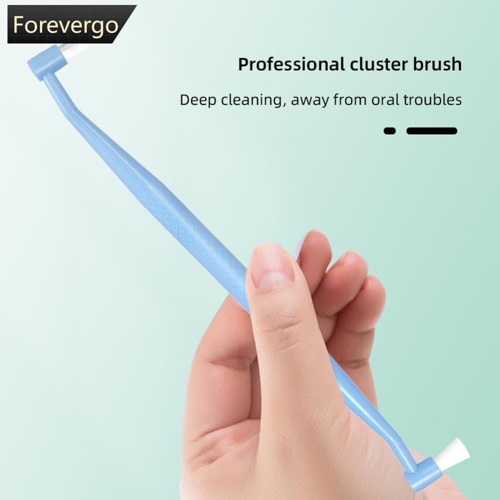 FOREVERGO Cabeça Dupla Único Pacote Escova De Dentes Ortodôntica Limpeza Interdental Portátil Cerdas Macias Ferramenta D
