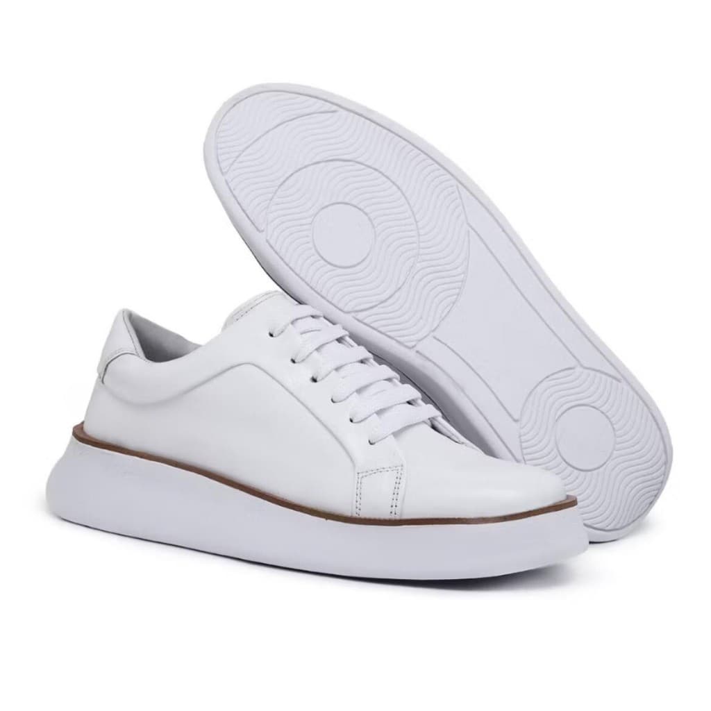 Tenis Masculino Sofisticado Moderno Confortável Casual Couro Legítimo