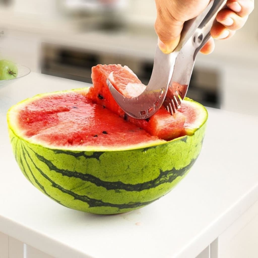 Cortador De Frutas Fatiador Manual  Inox Para Melancia E Melão