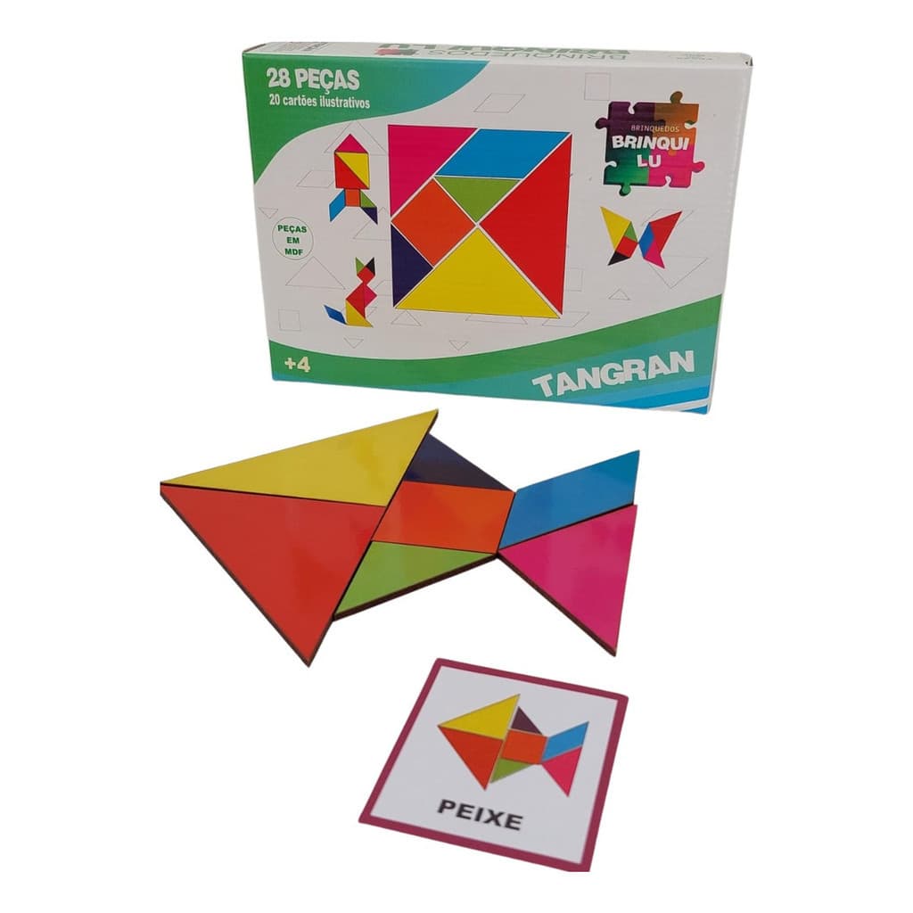 Jogo  Estratégia Educativo Tangran 28 Peças em MDF Infantil Crianças