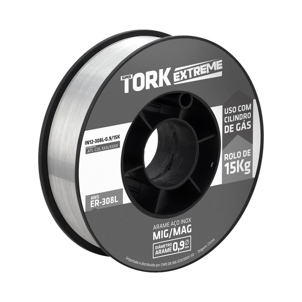 Arame para Solda Mig Inox Uso com gás 0.9mm Rolo 15Kg Tork