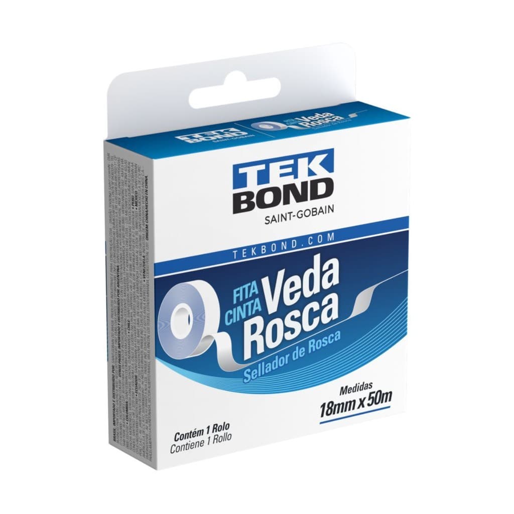 Fita Cinta Veda Rosca Multiuso 18mm x 50m Tek Bond