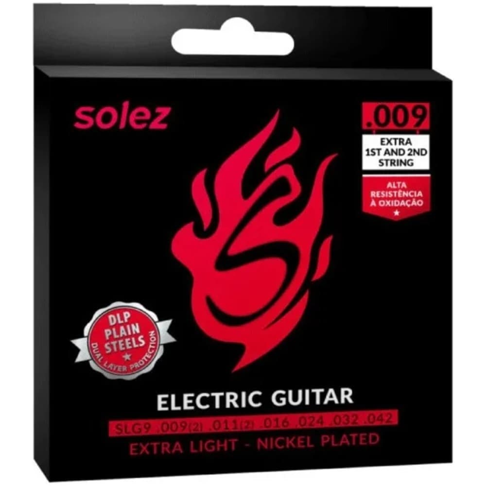 KIT ENCORDOAMENTO GUITARRA SOLEZ SLG9 DLP 0.009 - 4 UNIDADES