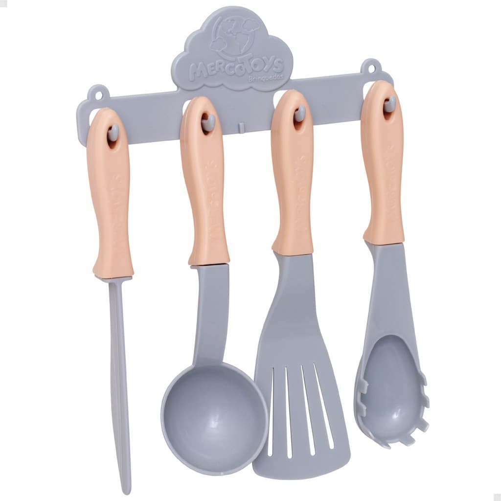 UTENSILIOS COZINHA BABY GOURMET FAZ DE CONTA 5 PEÇAS BRINCADEIRA MENINA PEQUENOS CHEFES COMIDINHA