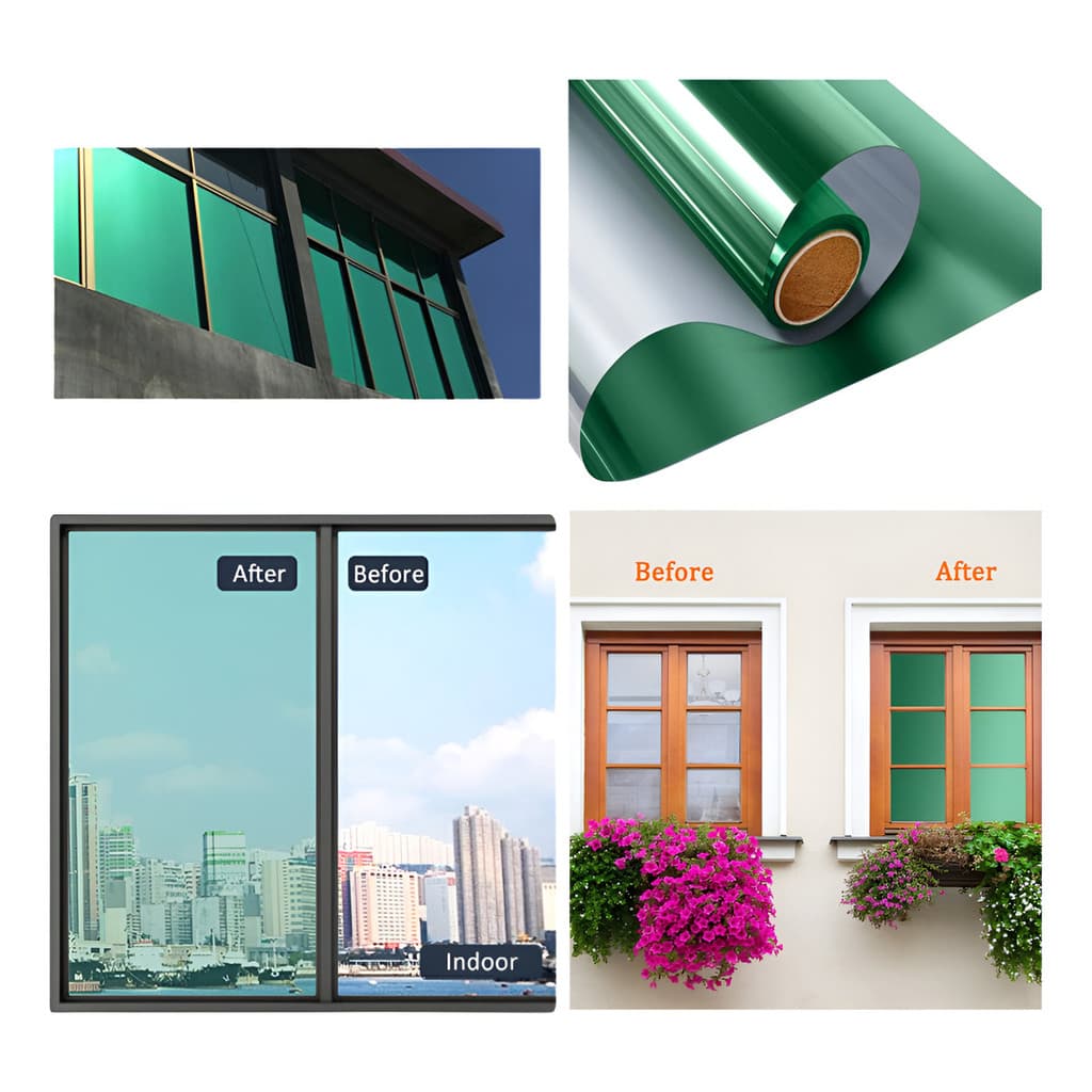 Insulfilm Adesivo Film Película Controle Solar Verde Espelhado Vidro Carro Tipo Window blue 2mx 75cm