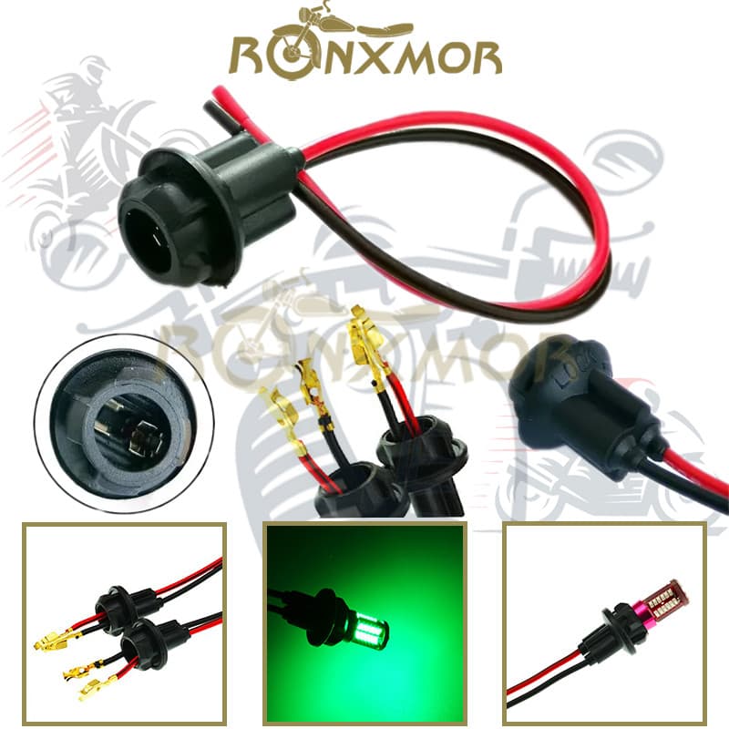 RONXMOR 1PC Motocicleta T10 Auto Car Tomada Conector Extensão DC 0V ~ 12V Soquete De Lâmpada W5W 168 194 Para Carros Cam