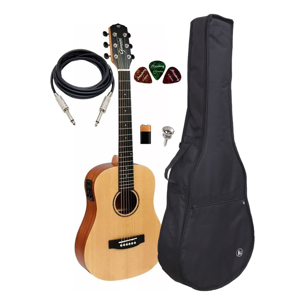 Violão Acústico Giannini Gtg-36s Eq Ns + Capa E Acessórios